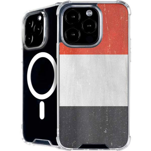 Yemen Flag Distressed iPhone 16 Pro MagSafe Case